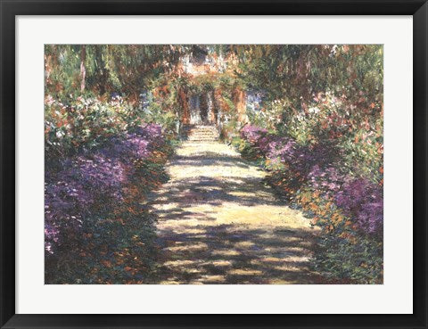Framed Art Garden at Giverny by Claude Monet Wall Decor 18x24 Artwork