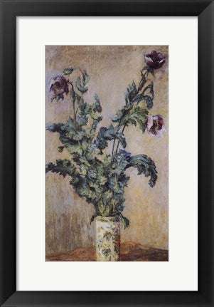 Framed Art Purple Poppies by Claude Monet Wall Decor 18x24 Artwork