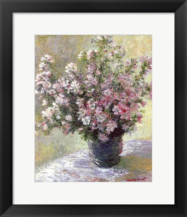 Framed Art Vase of Flowers by Claude Monet Wall Decor 18x24 Artwork