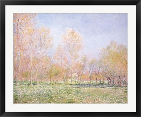 Framed Art Spring in Giverny by Claude Monet Wall Decor 18x24 Artwork