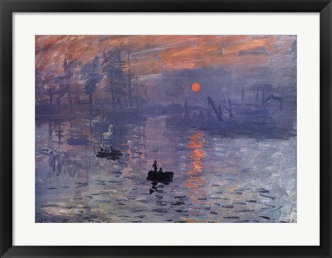 Framed Art Impression, Sunrise, c.1872 (blue) by Claude Monet Wall Decor 18x24 Artwork