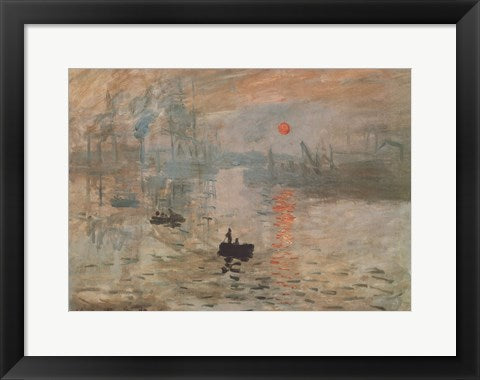 Framed Art Impression, Sunrise, c.1872 (green) by Claude Monet Wall Decor 18x24 Artwork