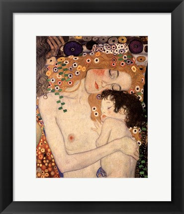 Framed Art Three Ages of Woman - Mother and Child, c.1905 (detail) by Gustav Klimt Wall Decor 18x24 Artwork