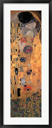 Framed Art The Kiss, c.1908 (detail vertical 1) by Gustav Klimt Wall Decor 18x24 Artwork