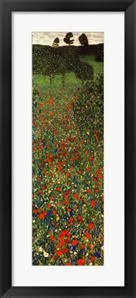 Framed Art Frame Art Field of Poppies, c.1907 (detail) - vertical by Gustav Klimt Wall Decor 18x24 Artwork