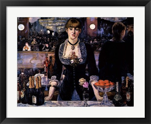 Framed Art Frame Art A Bar at the Folies-Bergere by Edouard Manet Wall Decor 18x24 Artwork