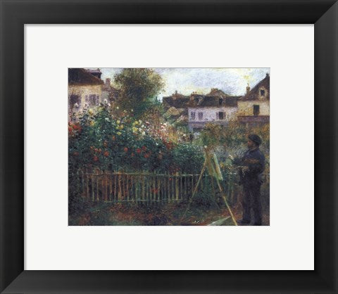 Framed Art Monet Painting in his Garden at Argenteuil, c.1873 by Pierre-Auguste Renoir Wall Decor 18x24 Artwork