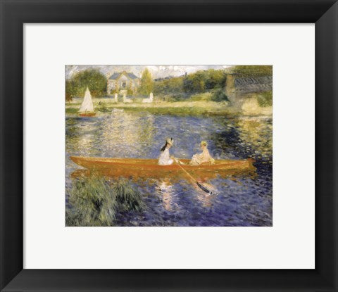 Framed Art Frame Art Boating on the Seine by Pierre-Auguste Renoir Wall Decor 18x24 Artwork
