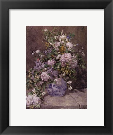Framed Art Spring Bouquet, 1866 by Pierre-Auguste Renoir Wall Decor 18x24 Artwork