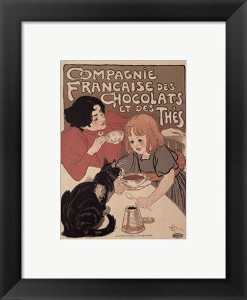 Framed Art Frame Art Compagnie Francaise des Chocolats by Theophile-Alexandre Steinlen Wall Decor 18x24 Artwork