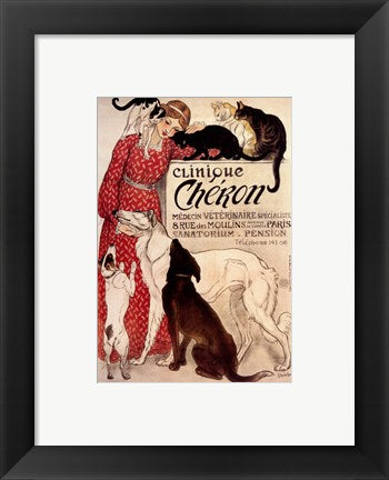 Framed Art Frame Art Clinique Cheron by Theophile-Alexandre Steinlen Wall Decor 18x24 Artwork
