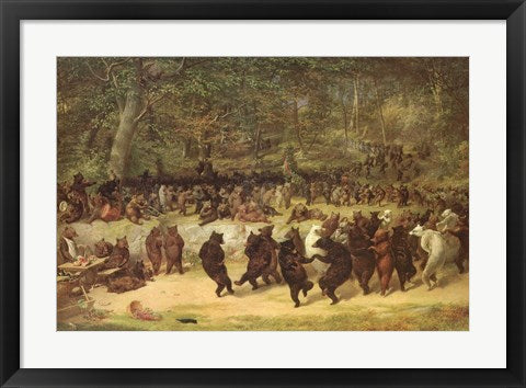 Framed Art The Bear Dance, c.1870 by William Holbrook Beard Wall Decor 18x24 Artwork