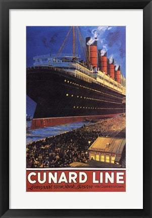 Framed Art Cunard Line Framed Art for your Home Wall Decor 18x24 Artwork