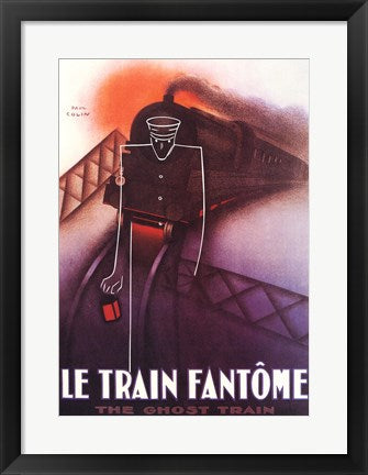 Framed Art Le Train Fantome by Paul Colin Wall Decor 18x24 Artwork