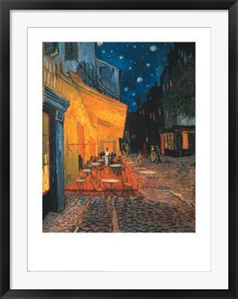 Framed Cafe Terrace at Night by Vincent van Gogh | 30 x 24
