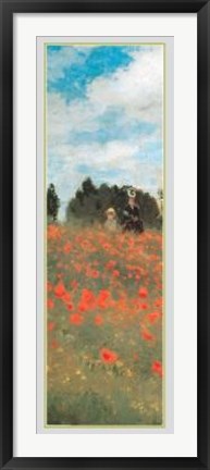 Framed Field of Poppies (Detail) by Claude Monet | 39 3/8 x 13 3/4