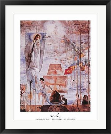 Framed Art Discovery of America by Salvador Dali | 28 x 22
