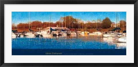 Framed Grapevine Lake, Texas by Nikolo Balkanski | 14 x 36