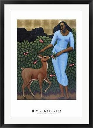 Framed Ofrenda Rosada al Venado de las Piedras by Nivia Gonzalez