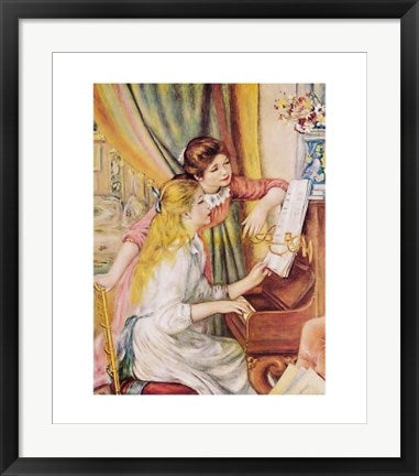 Framed Two Girls at the Piano by Pierre-Auguste Renoir | 28 x 22