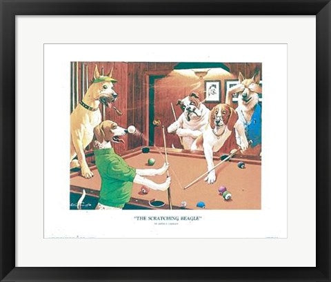 Framed The Scratching Beagle by Arthur Sarnoff | 16 x 20
