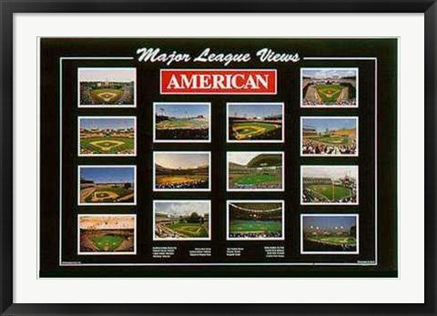 Framed Major League Views: American League by Ira Rosen | 23 7/8 x 35 7/8 ...