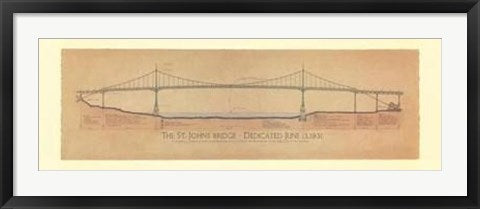 Framed St. Johns Bridge by Craig Holmes | 13 x 38