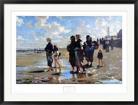 Framed Oyster Gatherers at Cancale by John Singer Sargent | 27 1/4 x 38 Ar...