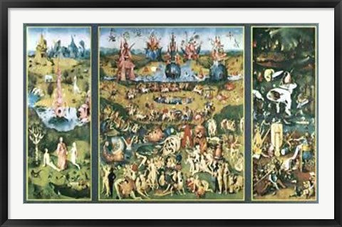 Framed Garden of Delights by Hieronymus Bosch | 28 x 45 3/4
