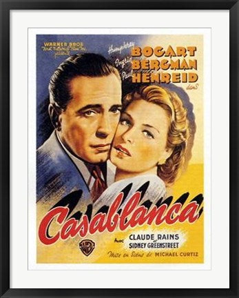 Framed Casablanca 31 1/2 x 23 3/8
