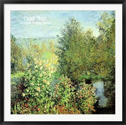 Framed Landscape with Roses & Pond by Claude Monet | 35 1/2 x 35 1/2 Art P...