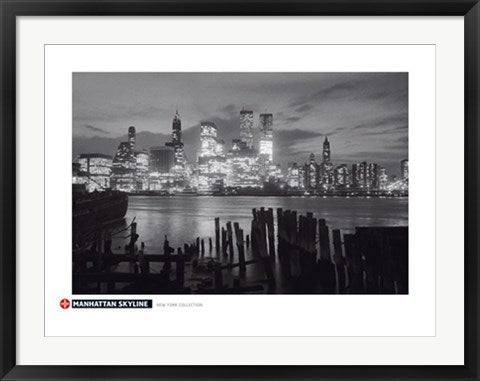 Framed Manhattan Skyline 23 5/8 x 31 1/2