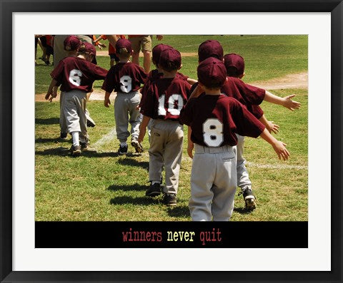Framed Art Winners Never Quit Wall Decor 18x24 Artwork