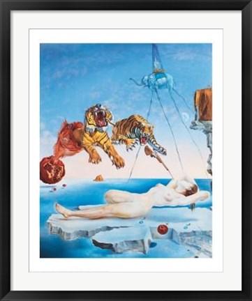 Framed Gala and the Tigers by Salvador Dali | 30 x 24