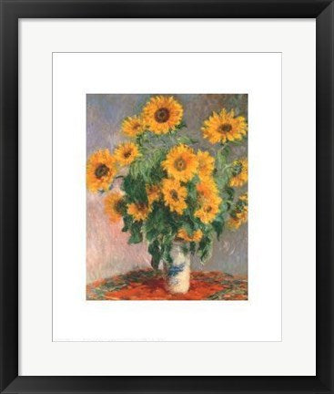 Framed Sunflowers by Claude Monet | 20 x 16