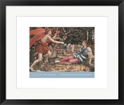 Framed Art Love and the Maiden by John Roddam Spencer Stanhope