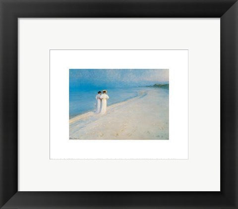 Framed Art Summer Afternoon on Skagen Beach by Peter Severin Kroyer