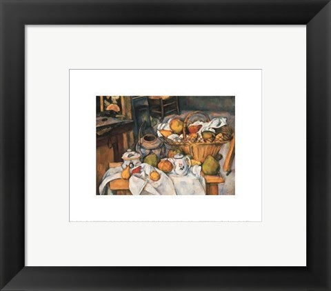 Framed Art Still Life with Fruit Basket, 1880-1890 by Paul Cezanne