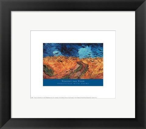 Framed Art Wheatfield with Crows, 1890 by Vincent van Gogh | 8 x 10