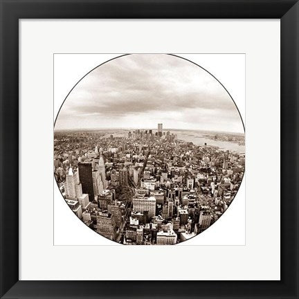 Framed New York Panorama (Round) by Igor Maloratsky | 19 x 13