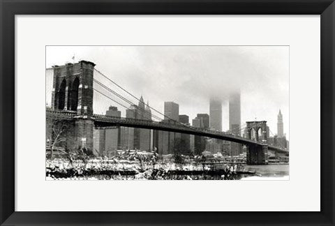 Framed Brooklyn Bridge in Snow by Igor Maloratsky | 13 x 19