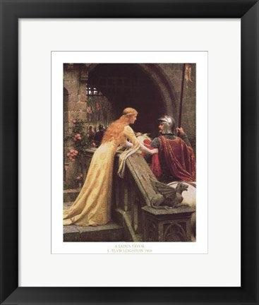 Framed Art A Lady's Favor, 1900 by Edmund Blair Leighton | 14 x 11