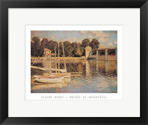 Framed Art Bridge at Argenteuil by Claude Monet | 11 x 14
