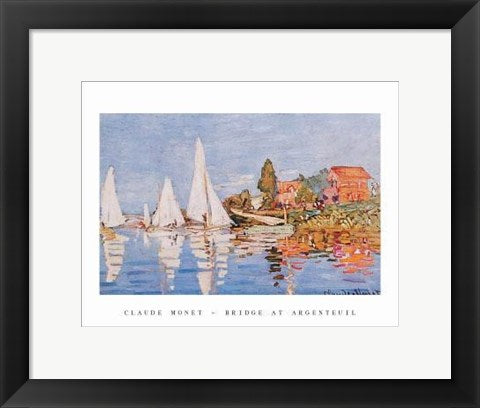 Framed Art Boats at Argenteuil by Claude Monet | 11 x 14