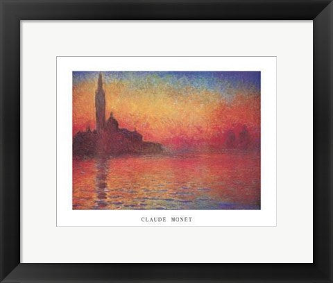 Framed Art Dusk, Crepusculo by Claude Monet | 11 x 14
