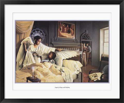 Framed Angel of Hope and Healing by Edward Clay Wright | 22 x 28