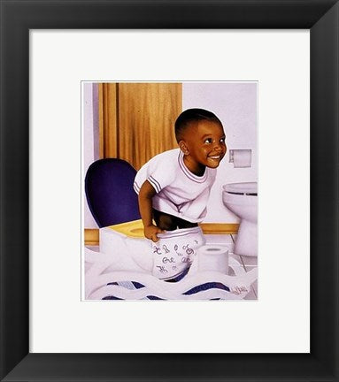 Framed Art Boy Potty Kid by Alan Hicks | 10 x 8