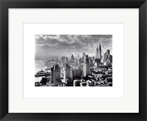 Framed East River Waterfront by New York Collection | 11 7/8 x 15 3/4 Art ...