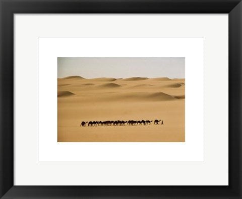 Framed Camel Train, Mauritania by Barbara Maurer | 11 7/8 x 15 3/4