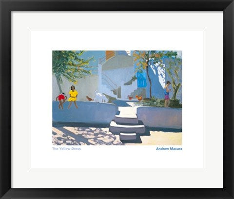 Framed Yellow Dress-Kos by Andrew Macara | 15 3/4 x 19 3/4